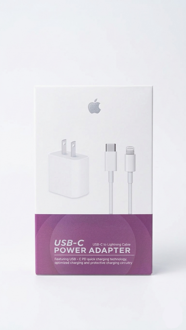 CARGADOR 25W CAJA ROSADA (1.1) | CUBO USB-C + CABLE LIGHTNING