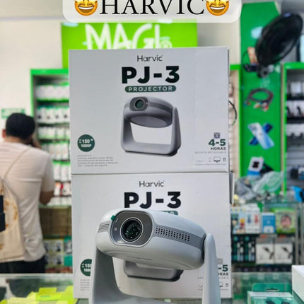 Proyector Harvic PJ-3 Recargable | Rotación 260° (Cine en el Techo) y Batería 5H