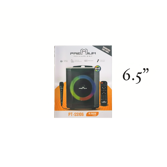 CABINA PROFESIONAL PREMIUM 6.5” | MODELO PT-SS106 CON KARAOKE