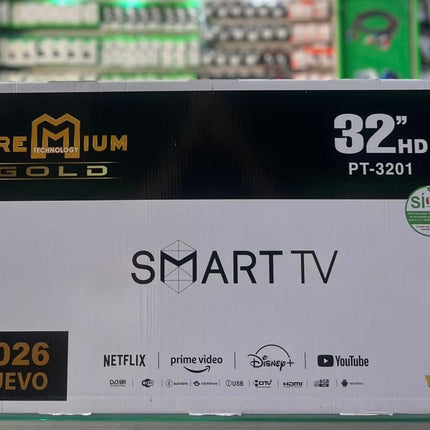 Televisor Smart TV Premium 32" Gold Edition 2026 - Ultra Slim con TDT y Apps