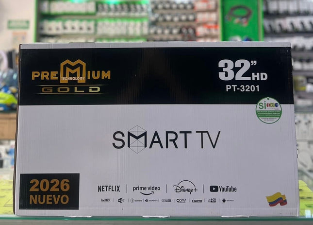 Televisor Smart TV Premium 32" Gold Edition 2026 - Ultra Slim con TDT y Apps